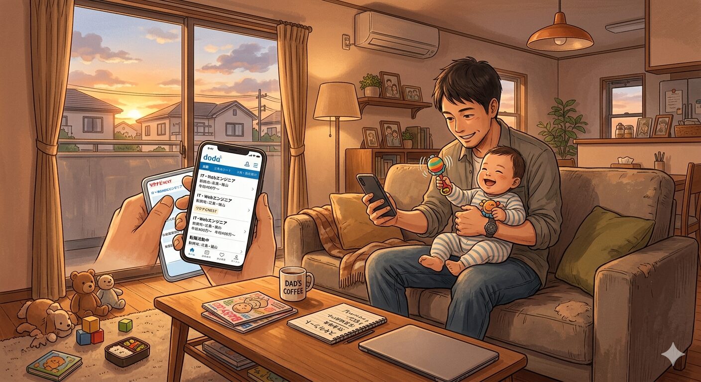 子育てしながら転職活動するパパ