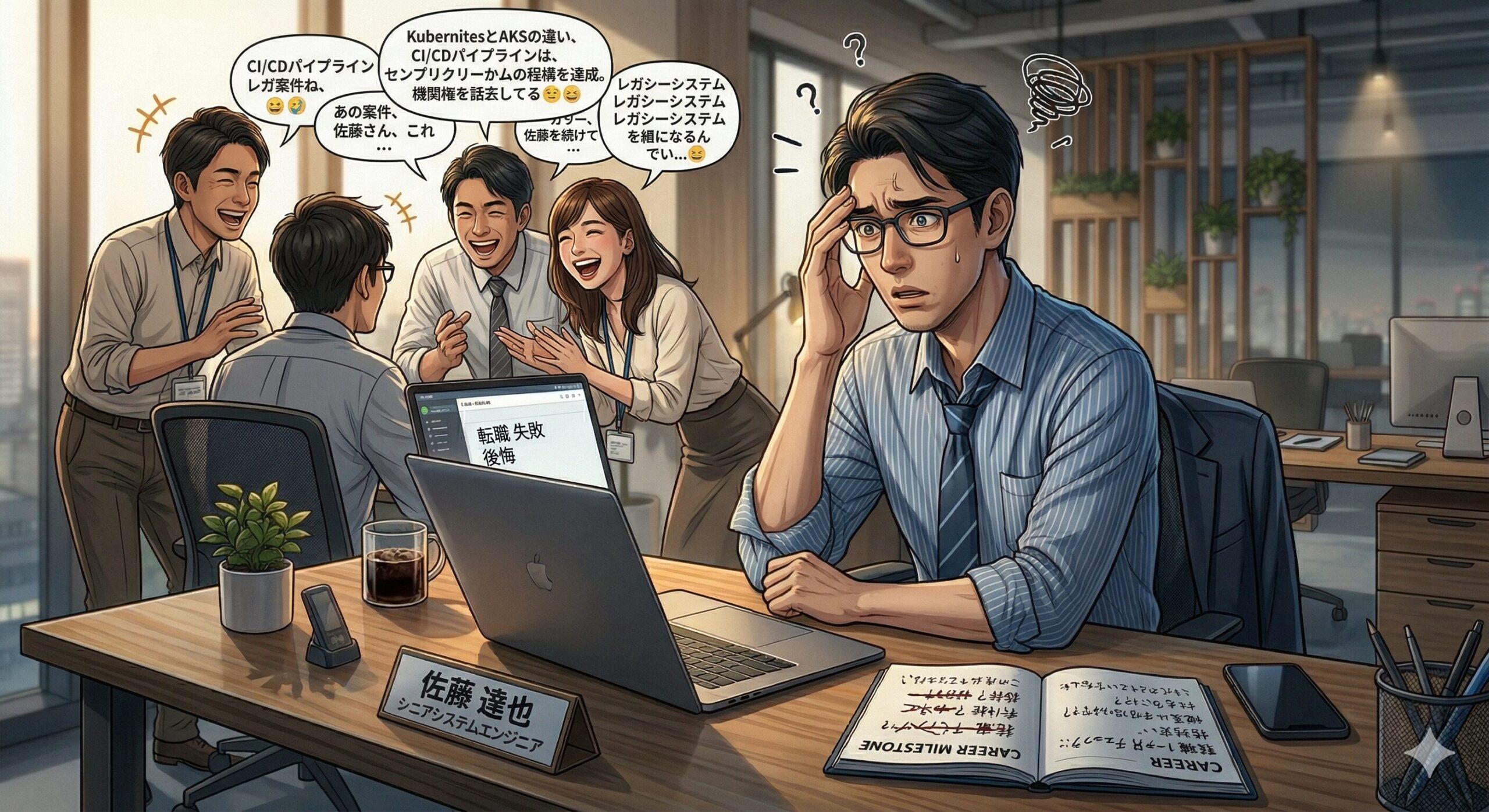 転職直後に周りについていけず困惑する30代男性