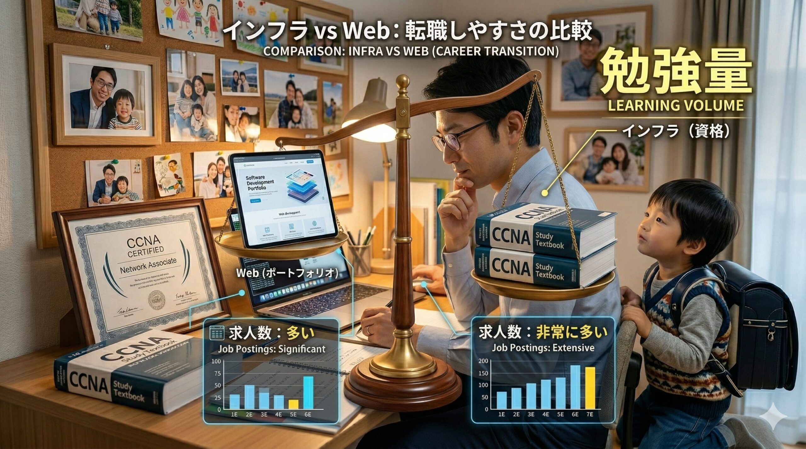 インフラとWebの勉強量比較