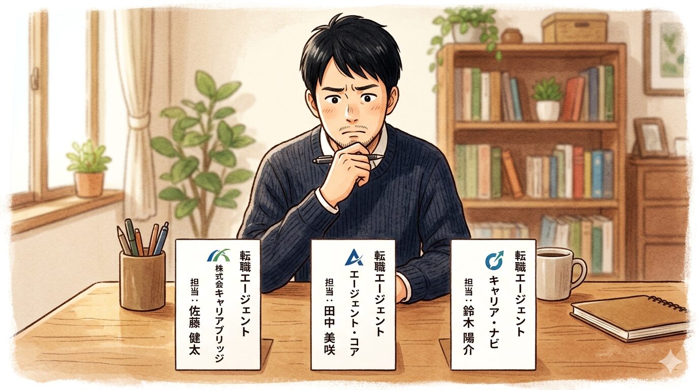 複数のIT転職エージェントを比較して悩む30代男性