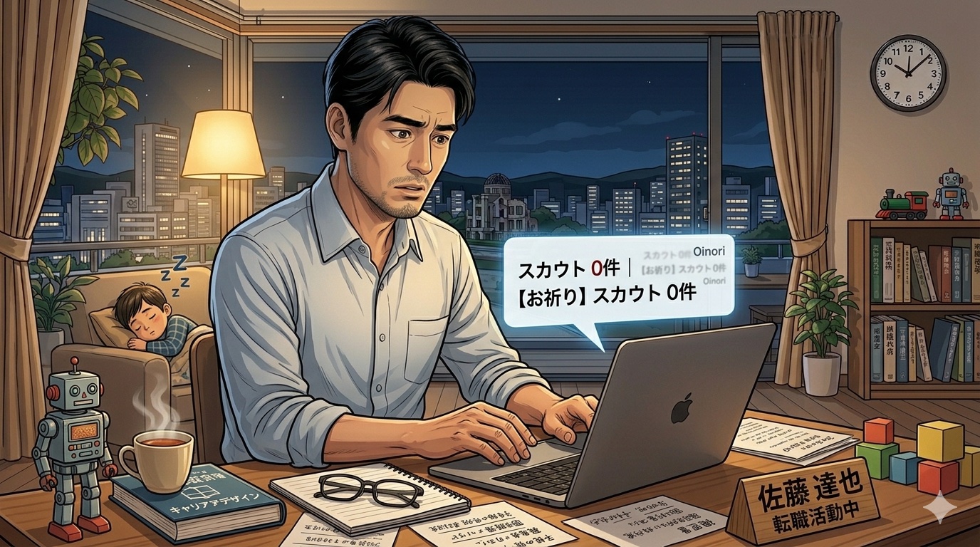 ノートに転職サービスの特徴を整理する男性