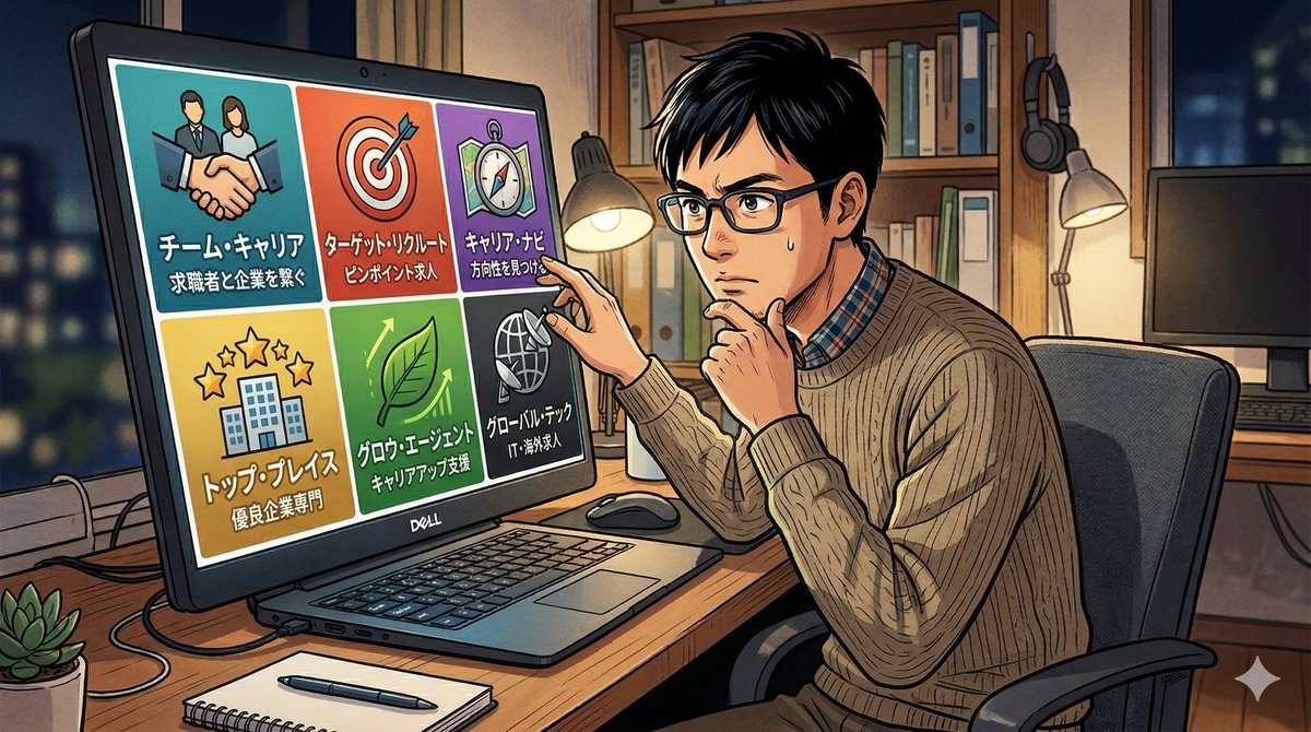 dodaの求人を確認する男性