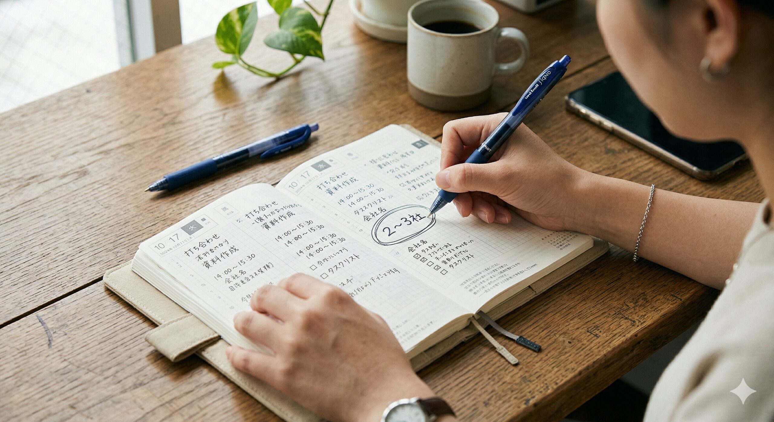 ノートに登録すべきエージェント数を書き留めている