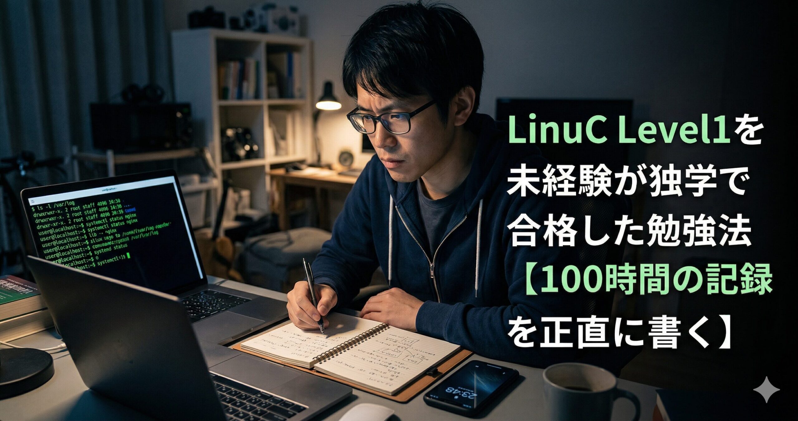 LinuC Level1を未経験が独学で合格した勉強法【100時間の記録を正直に書く】