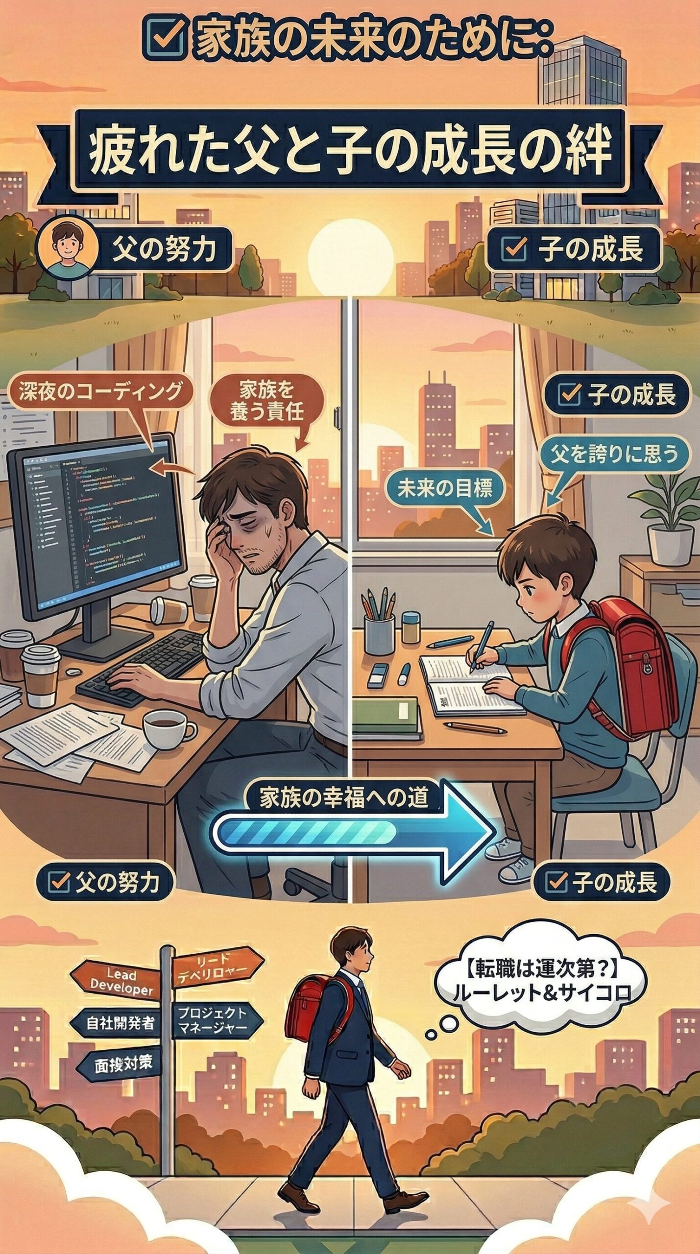 疲れた父と子の体験談イメージ