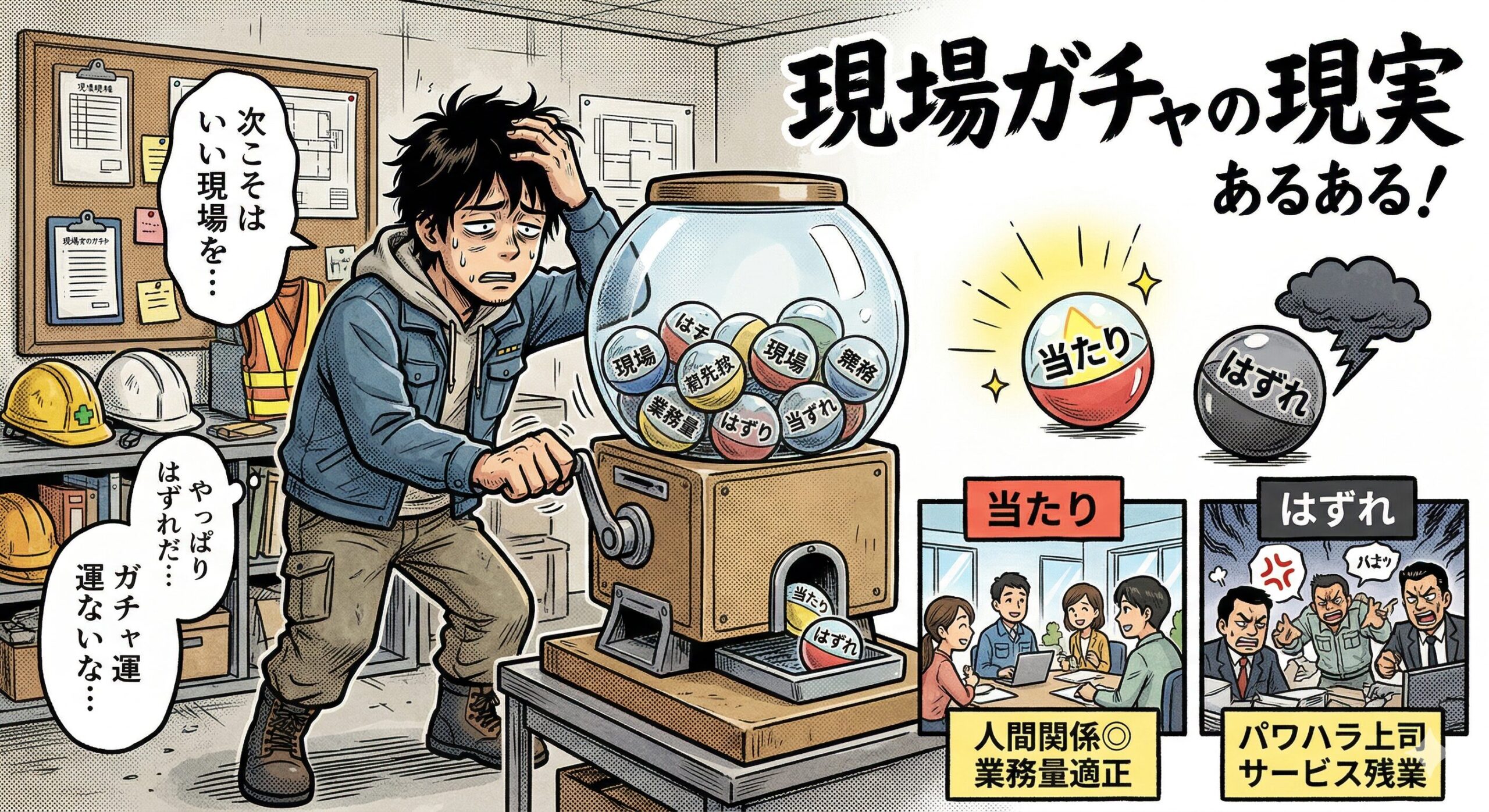 SES案件ガチャのイメージ