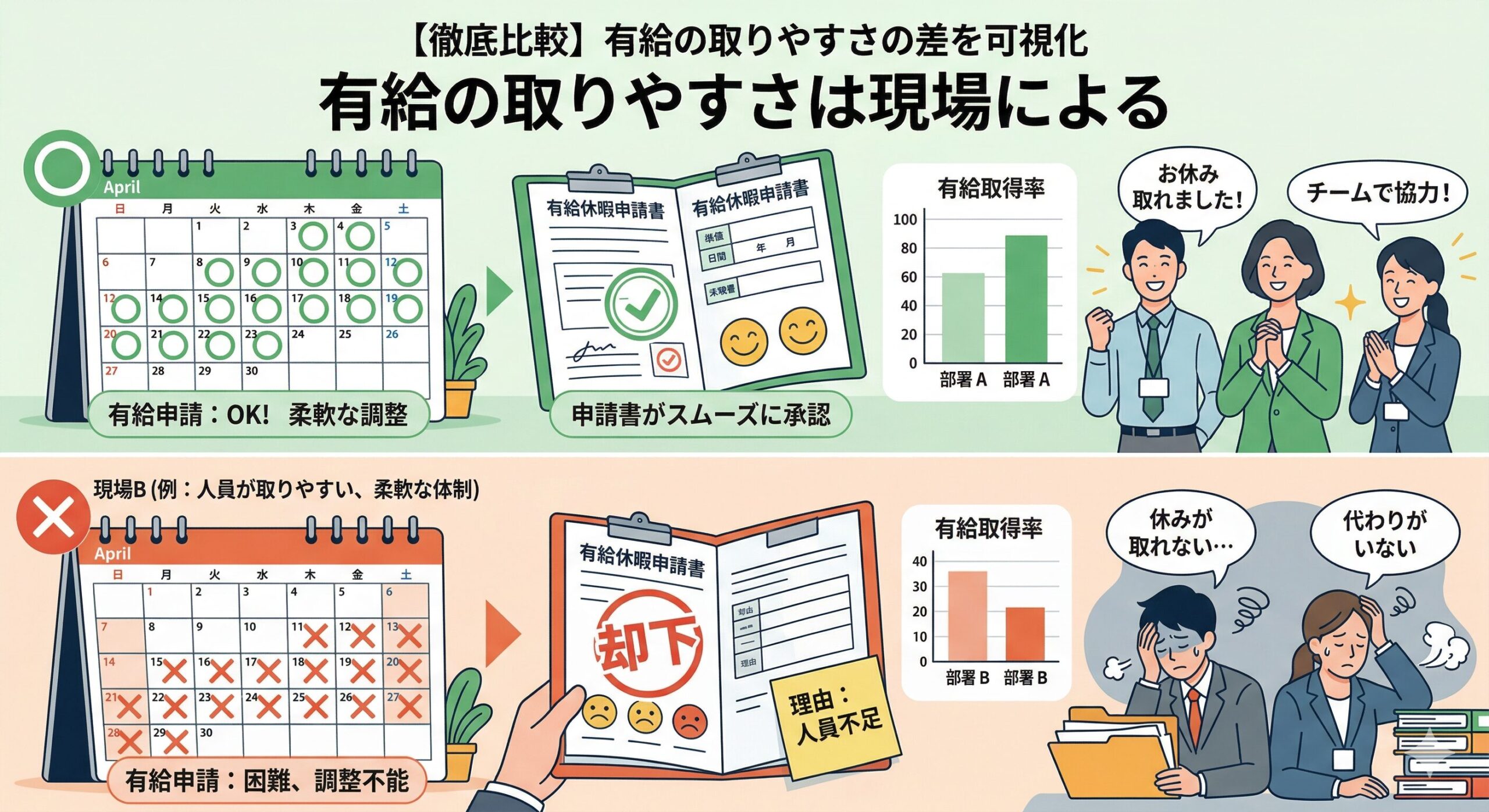 有給取りやすさは現場次第