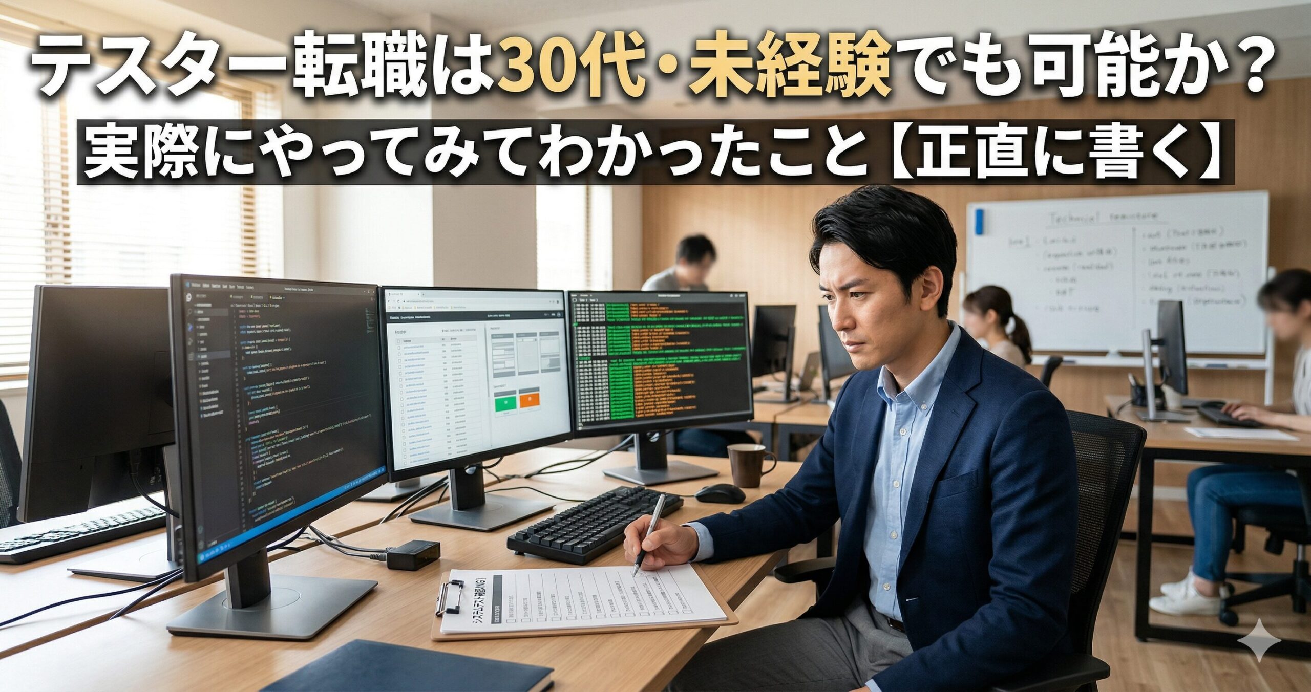 テスター転職は30代・未経験でも可能か？実際にやってみてわかったこと【正直に書く】
